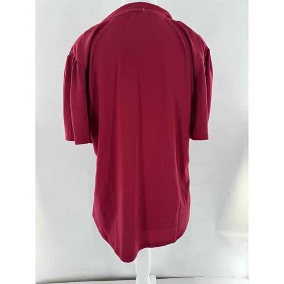 Adrienne Vittadini Top Blouse Size XL Red Neck Tie Classic Career Office Dressy‌ - Picture 5 of 16